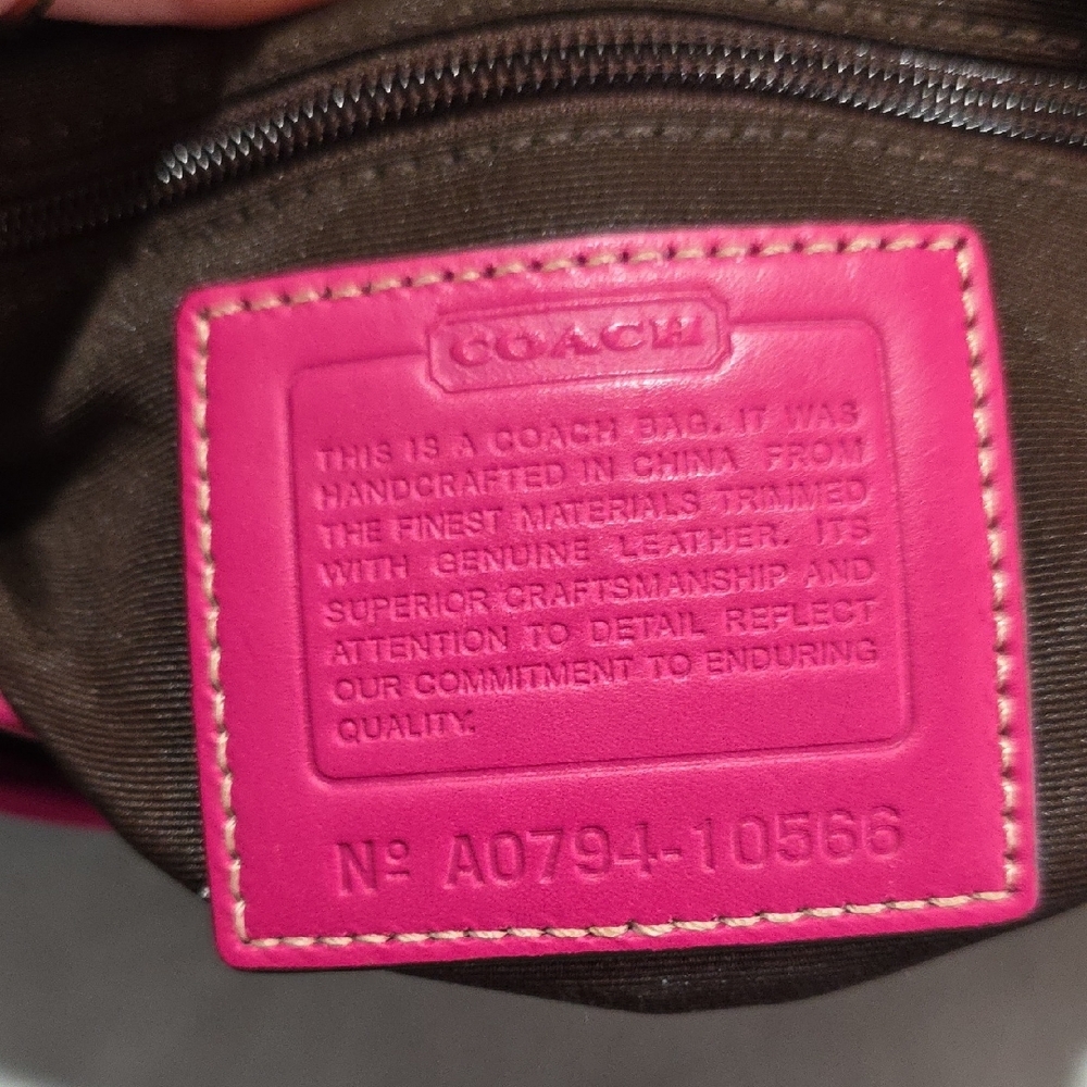 Coach Signature Crossbody Bag in Brown and Pink - Picture 7 of 11